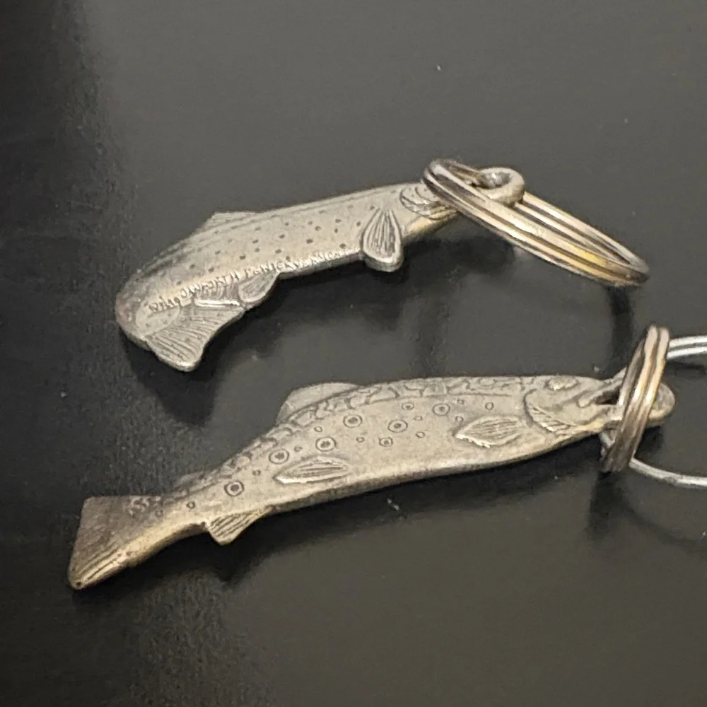 Silver Fish Keychain Set vintage